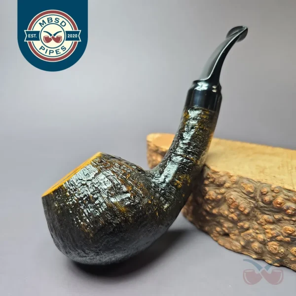 Xin Li Contrast Sandblasted Scoop Handmade Briar Pipe, New