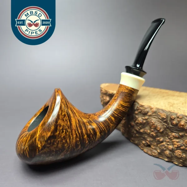 Wandi Riyadi Smooth Horn w/ Elforyn Handmade Briar Pipe, New