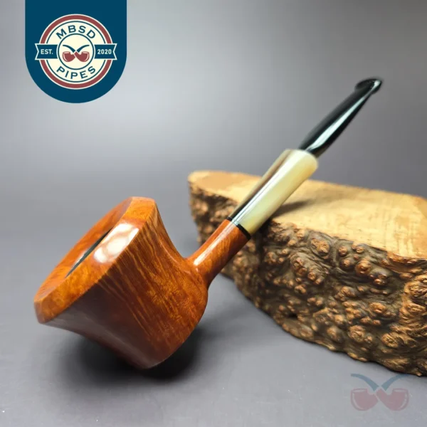 Mina Smooth Pot w/ Horn Estate Briar Pipe, Unsmoked