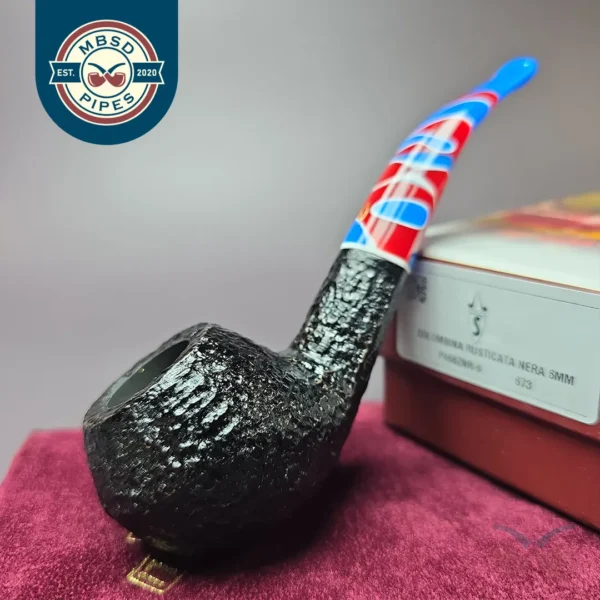 Savinelli Colombina 673 KS Rusticated Bulldog Briar Pipe, 6mm, New