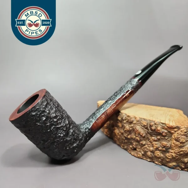 James Upshall Bark Extra Large Rusticated Stack Estate Briar Pipe, Unsmoked