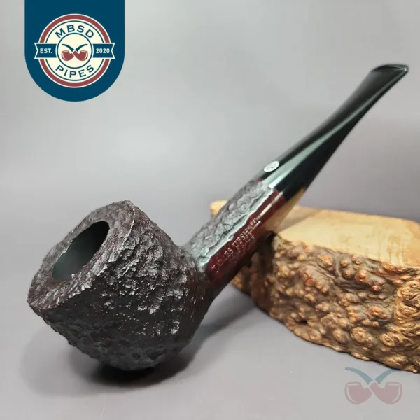 James Upshall Bark Group 5 Rusticated Pot Estate Briar Pipe, Unsmoked