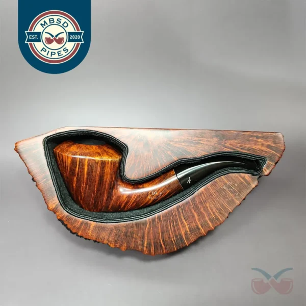 Age Bogelund Smooth Dublin w/ Briar Block Display Estate Briar Pipe, Unsmoked