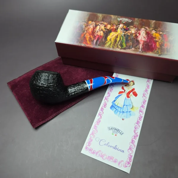 Savinelli Colombina 673 KS Rusticated Bulldog Black Briar Pipe, 6mm, New - Image 3
