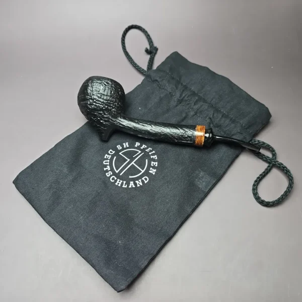 Sebastian Heck Long Shank Acorn w/ Masur Birch Handmade Briar Pipe, New - Image 3