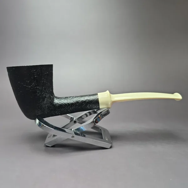 Sean Reum Sandblasted Dublin w/ Ivorite Stem Handmade Briar Pipe, New - Image 3