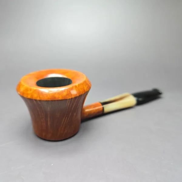Mina Smooth Pot w/ Horn Estate Briar Pipe, Unsmoked - Image 3