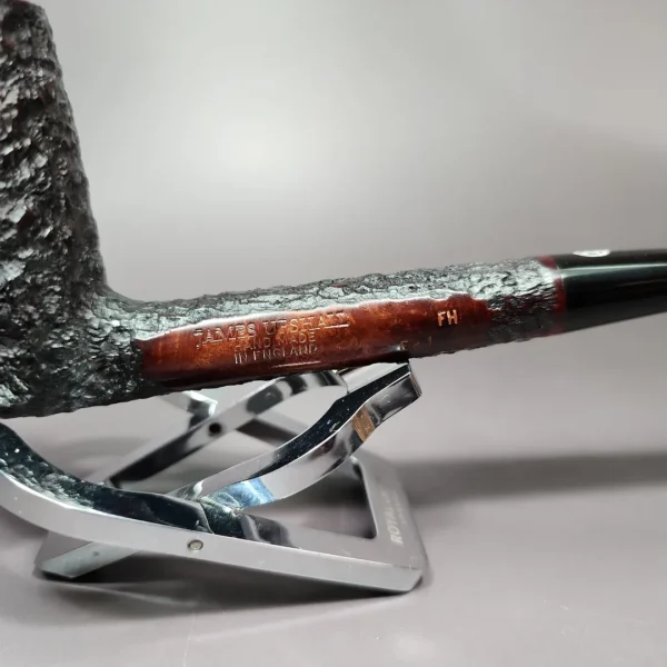 James Upshall Bark Extra Large Rusticated Stack Estate Briar Pipe, Unsmoked - Image 3