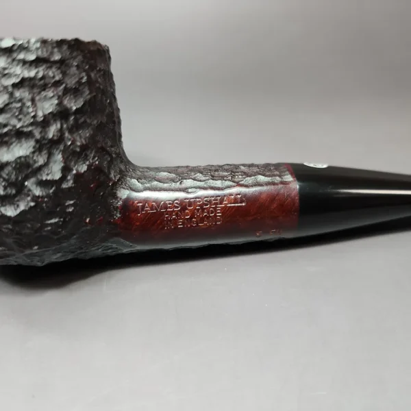 James Upshall Bark Group 5 Rusticated Pot Estate Briar Pipe, Unsmoked - Image 3
