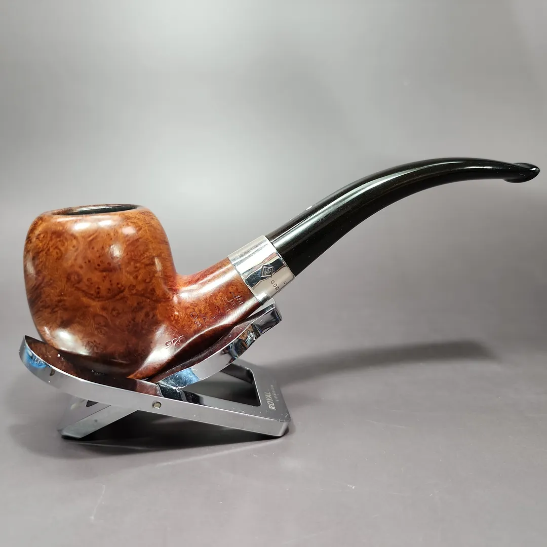 Dunhill 1973 Bruyere 926 Smooth Bent Billiard w/ Silver Estate Briar Pipe, English Estates - Image 3