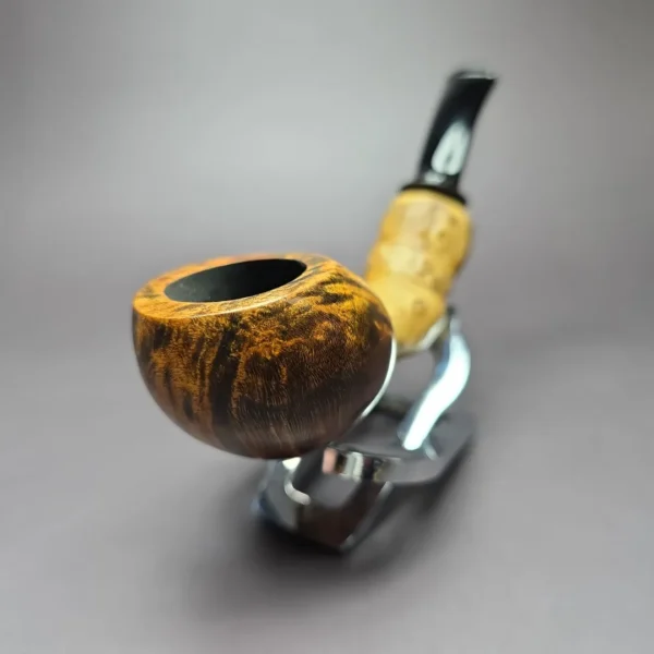 Bennie Joe Smooth Wasp w/ Buddha Belly Bamboo Handmade Briar Pipe, New - Image 4