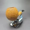 Vitale Sandblasted Ball w/ Galalith (Two Star) Handmade Briar Pipe, New - Image 4
