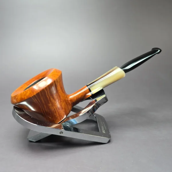 Mina Smooth Pot w/ Horn Estate Briar Pipe, Unsmoked - Image 4