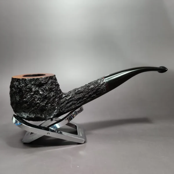 James Upshall Bark Rusticated Apple Estate Briar Pipe, Unsmoked - Image 4