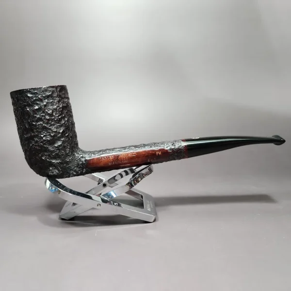 James Upshall Bark Extra Large Rusticated Stack Estate Briar Pipe, Unsmoked - Image 4