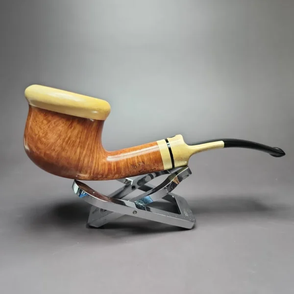 Tom Spanu 2000 Millennio Smooth Pot w/ Boxwood Estate Briar Pipe, Unsmoked - Image 4