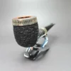 Elwood (Ferndown) Rusticated Billiard Estate Briar Pipe, Unsmoked, 9mm - Image 5