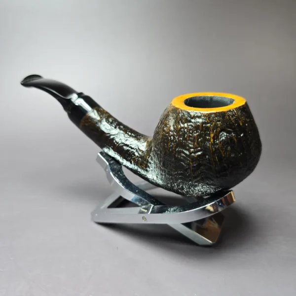 Xin Li Contrast Sandblasted Scoop Handmade Briar Pipe, New - Image 5