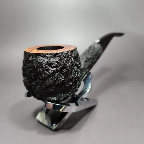 James Upshall Bark Rusticated Apple Estate Briar Pipe, Unsmoked - Image 5