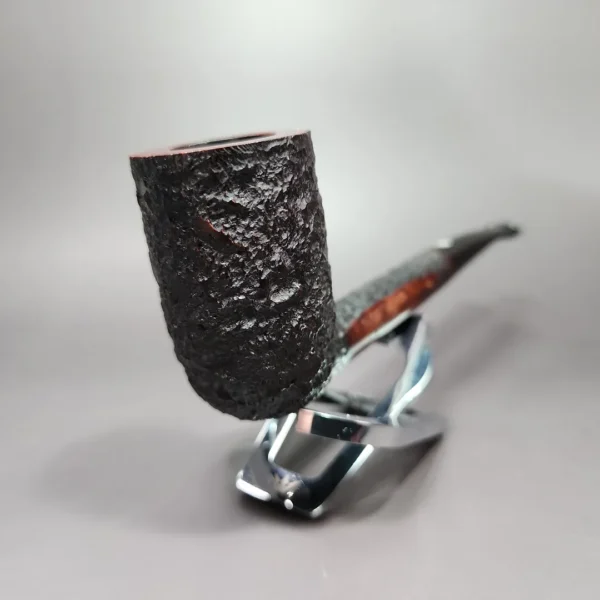 James Upshall Bark Extra Large Rusticated Stack Estate Briar Pipe, Unsmoked - Image 5