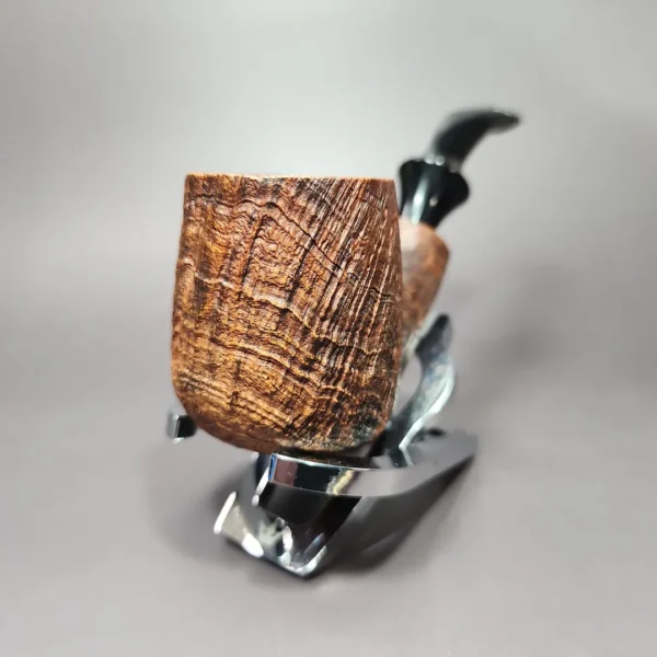 Sean Reum Contrast Sandblasted Bent Pot Estate Briar Pipe, American Estates - Image 5