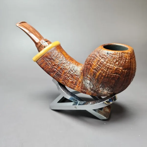 Denis Rusakov Sandblasted Fish w/ Boxwood Estate Briar Pipe, Other Estates - Image 5
