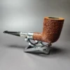 Elwood (Ferndown) Rusticated Silver Spigot Dublin Estate Briar Pipe, English Estates, 9mm - Image 5
