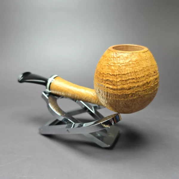 Vitale Sandblasted Ball w/ Galalith (Two Star) Handmade Briar Pipe, New - Image 6