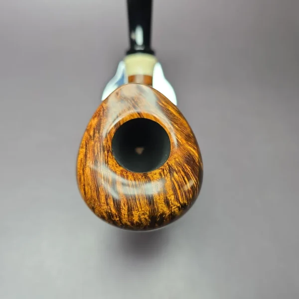 Wandi Riyadi Smooth Horn w/ Elforyn Handmade Briar Pipe, New - Image 6
