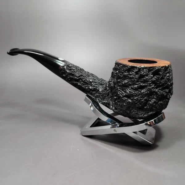 James Upshall Bark Rusticated Apple Estate Briar Pipe, Unsmoked - Image 6