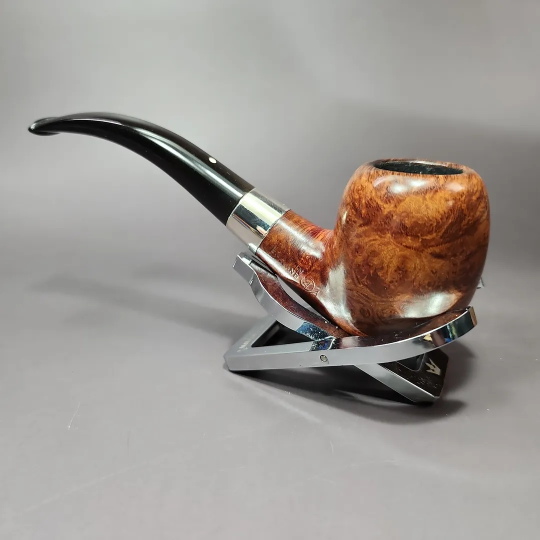 Dunhill 1973 Bruyere 926 Smooth Bent Billiard w/ Silver Estate Briar Pipe, English Estates - Image 6