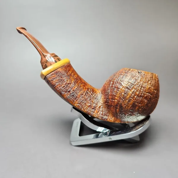 Denis Rusakov Sandblasted Fish w/ Boxwood Estate Briar Pipe, Other Estates - Image 6