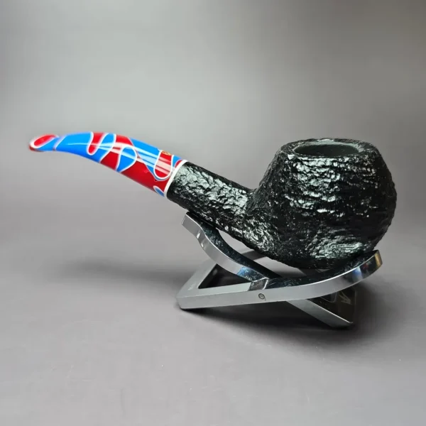 Savinelli Colombina 673 KS Rusticated Bulldog Black Briar Pipe, 6mm, New - Image 7