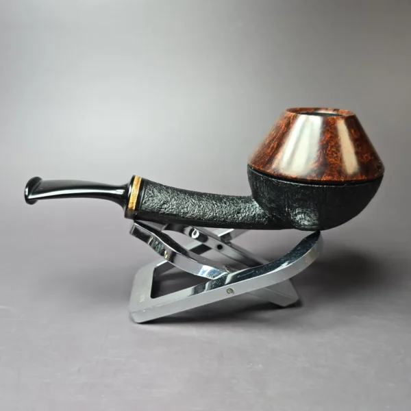 Vitale Partially Sandblasted Rhodesian (Two Star) Handmade Briar Pipe, New - Image 7
