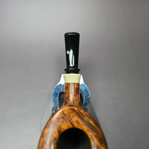 Wandi Riyadi Smooth Horn w/ Elforyn Handmade Briar Pipe, New - Image 7