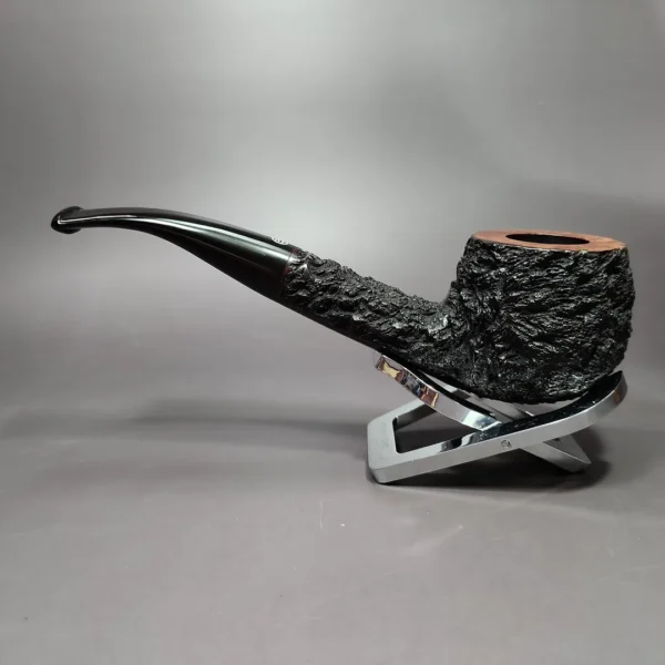 James Upshall Bark Rusticated Apple Estate Briar Pipe, Unsmoked - Image 7