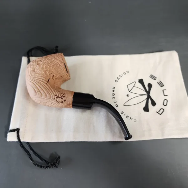 Morgan Bones Sandblasted Oom Paul Briar Pipe, New - Image 8
