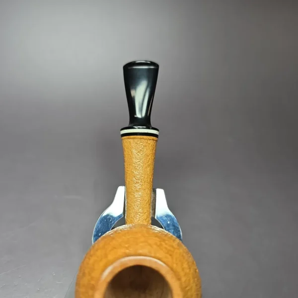 Vitale Sandblasted Ball w/ Galalith (Two Star) Handmade Briar Pipe, New - Image 9