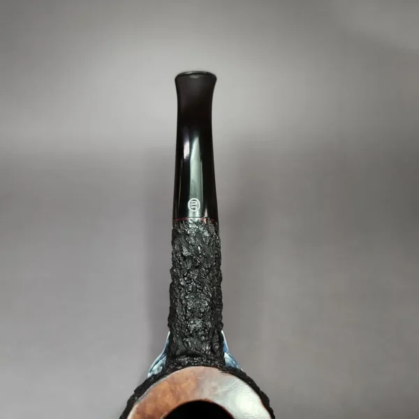 James Upshall Bark Rusticated Apple Estate Briar Pipe, Unsmoked - Image 9