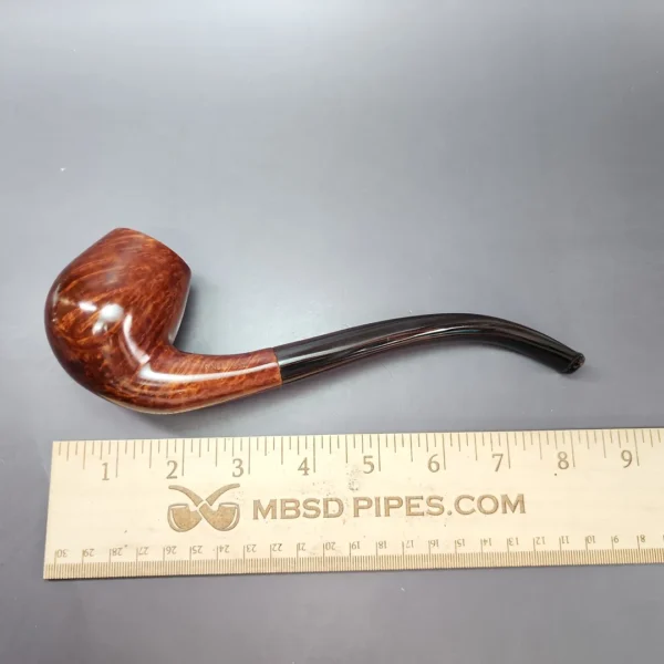 Dave Neeb Magnum Smooth Bent Billiard Handmade Briar Pipe, New - Image 9