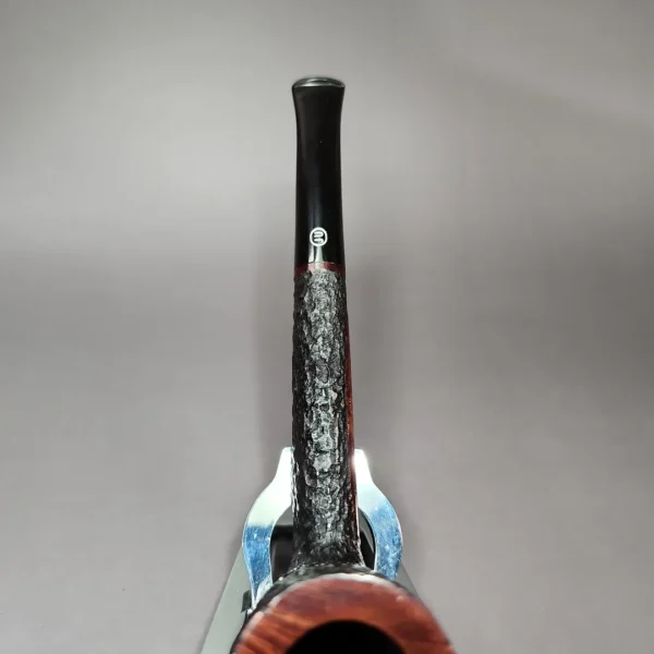 James Upshall Bark Extra Large Rusticated Stack Estate Briar Pipe, Unsmoked - Image 9