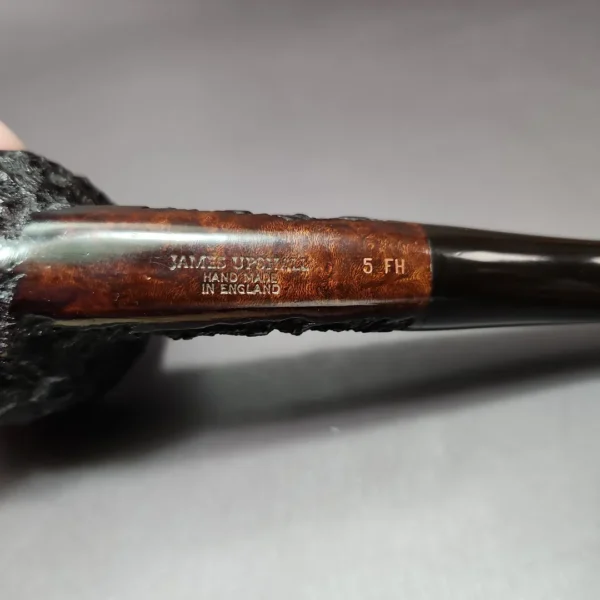 James Upshall Bark Rusticated Apple Estate Briar Pipe, Unsmoked - Image 10