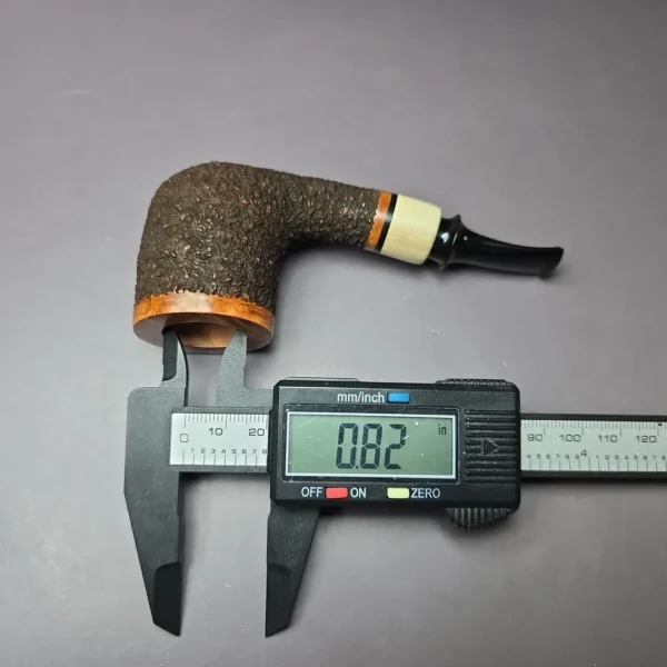 Preston Rogers Rusticated Billiard w/ Spalted Boxwood Handmade Briar Pipe, New - Image 11