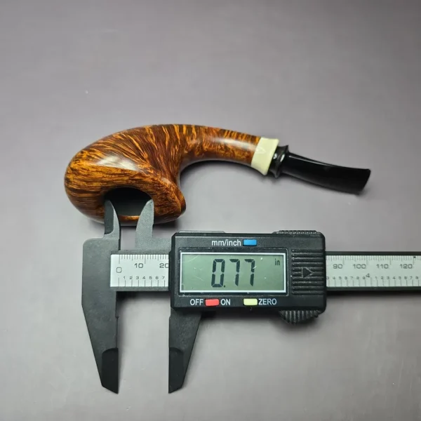 Wandi Riyadi Smooth Horn w/ Elforyn Handmade Briar Pipe, New - Image 11