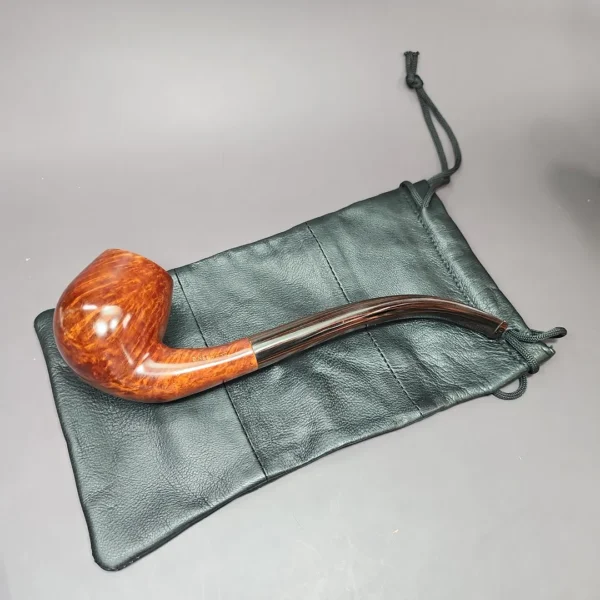 Dave Neeb Magnum Smooth Bent Billiard Handmade Briar Pipe, New - Image 11