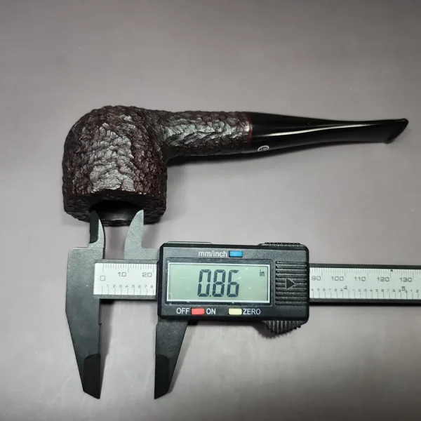 James Upshall Bark Group 5 Rusticated Pot Estate Briar Pipe, Unsmoked - Image 11
