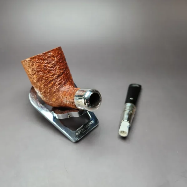Elwood (Ferndown) Rusticated Silver Spigot Dublin Estate Briar Pipe, English Estates, 9mm - Image 11