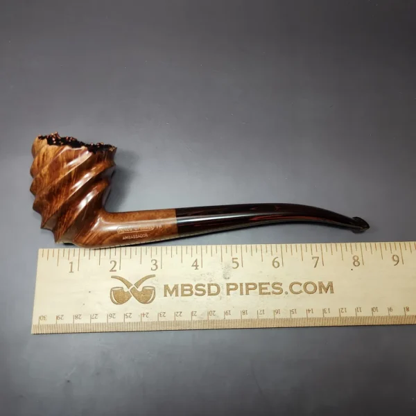 James Upshall Empire Ambassador Smooth Spiral Dublin Estate Briar Pipe, Unsmoked - Image 12