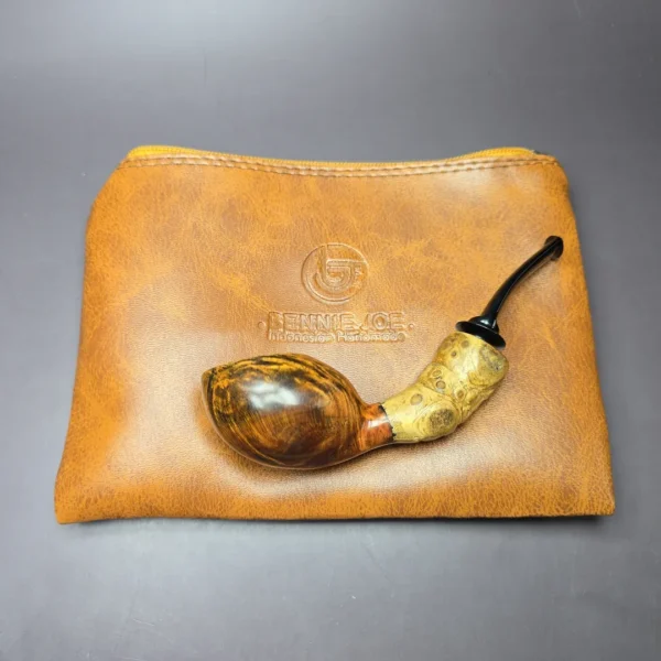 Bennie Joe Smooth Wasp w/ Buddha Belly Bamboo Handmade Briar Pipe, New - Image 12