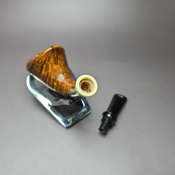 Wandi Riyadi Smooth Horn w/ Elforyn Handmade Briar Pipe, New - Image 12